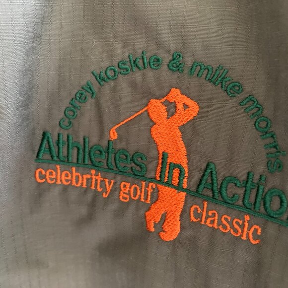 CABELA'S GOLF WINDBREAKER L MEN PULLOVER V NECK KHAKI GREEN GOLF CLASSIC LOGO - Picture 2 of 7